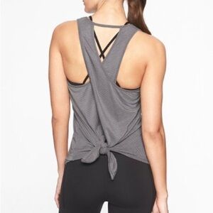 ATHLETA Essence Tie Back Tank Top Oversized Grey XXS